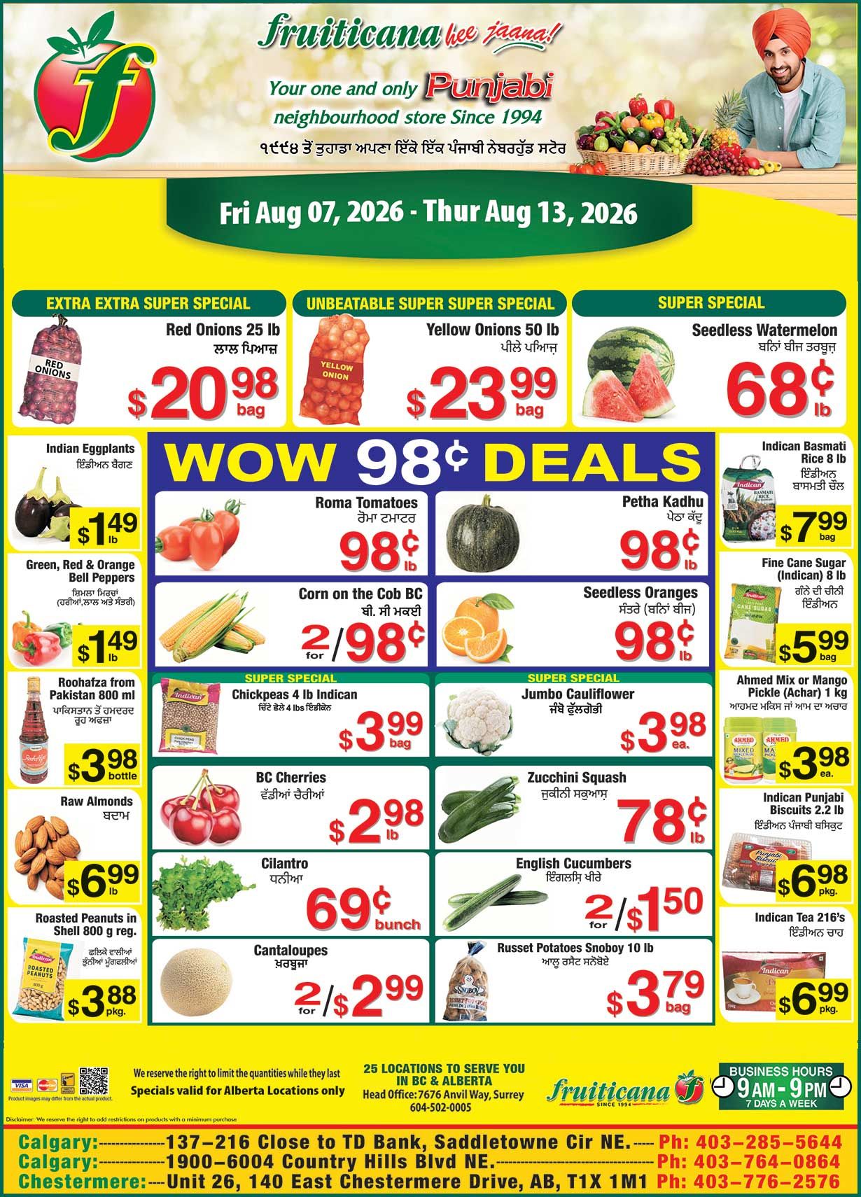 Fruiticana (Calgary) Flyer August 7 to 13