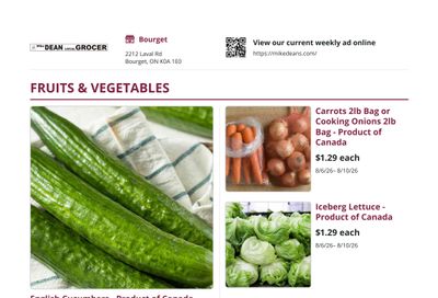 Mike Dean Local Grocer Flyer August 6 to 13