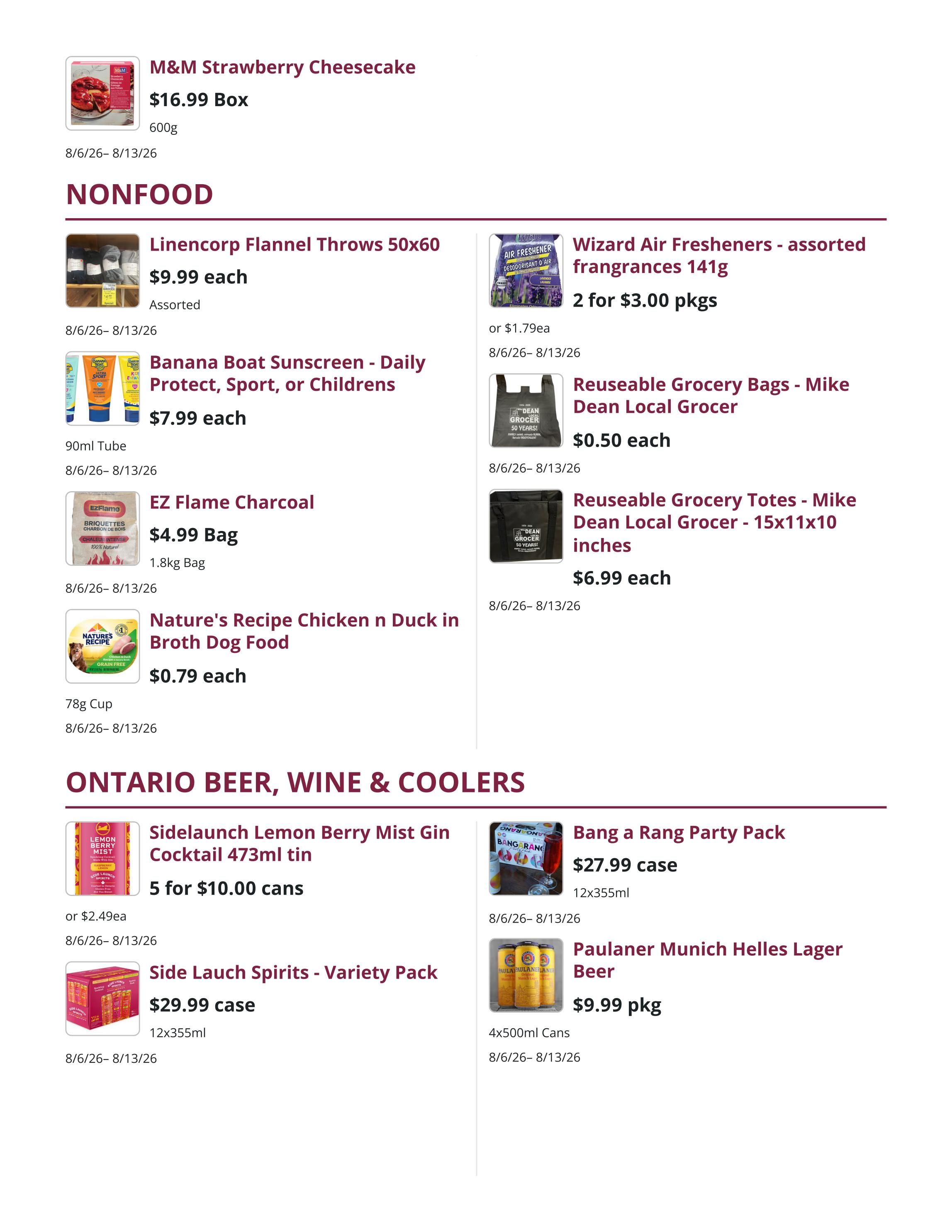 Mike Dean Local Grocer Flyer August 6 to 13