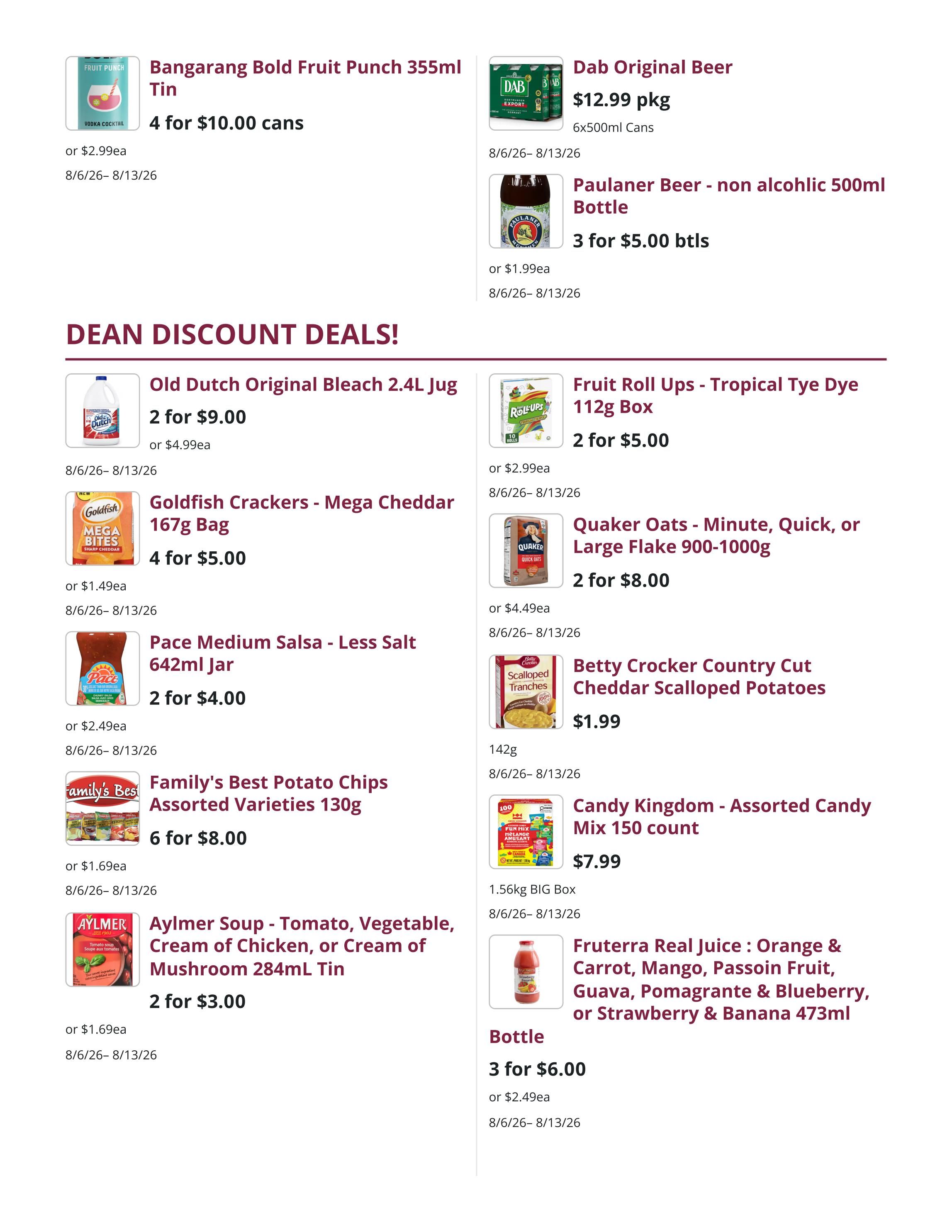 Mike Dean Local Grocer Flyer August 6 to 13
