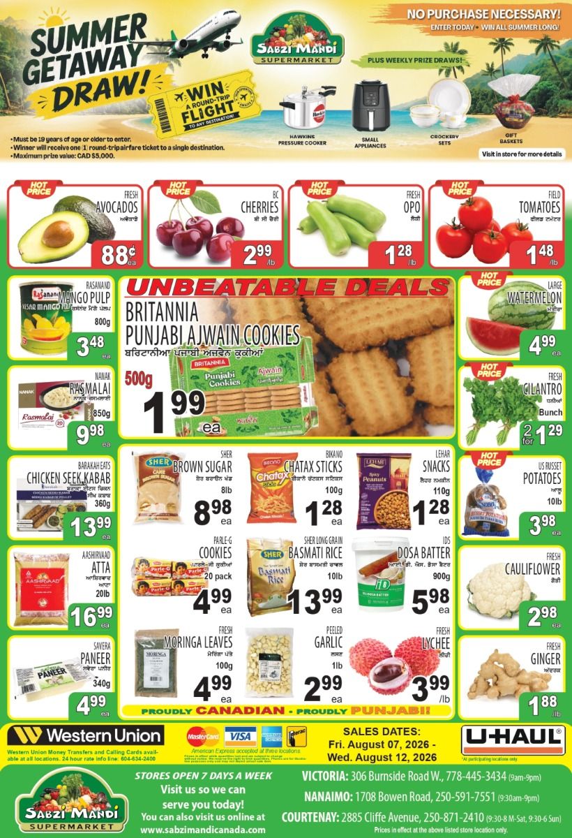 Sabzi Mandi Supermarket (Vancouver Island) Flyer August 7 to 12