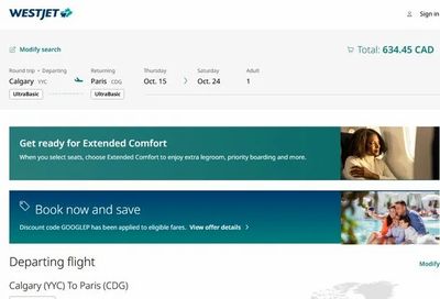 WestJet: Calgary to Paris, France (Direct) - $634 CAD Roundtrip (**Ultra Basic**) | Oct/Nov 2026 & Jan/Feb 2027