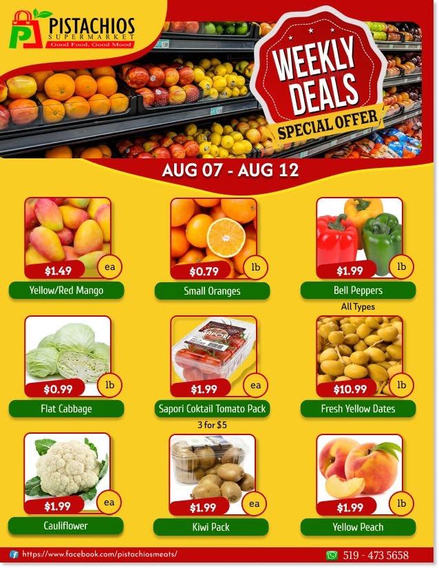 Pistachios Supermarket Flyer August 7 to 12