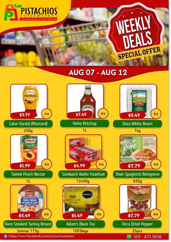 Pistachios Supermarket Flyer August 7 to 12