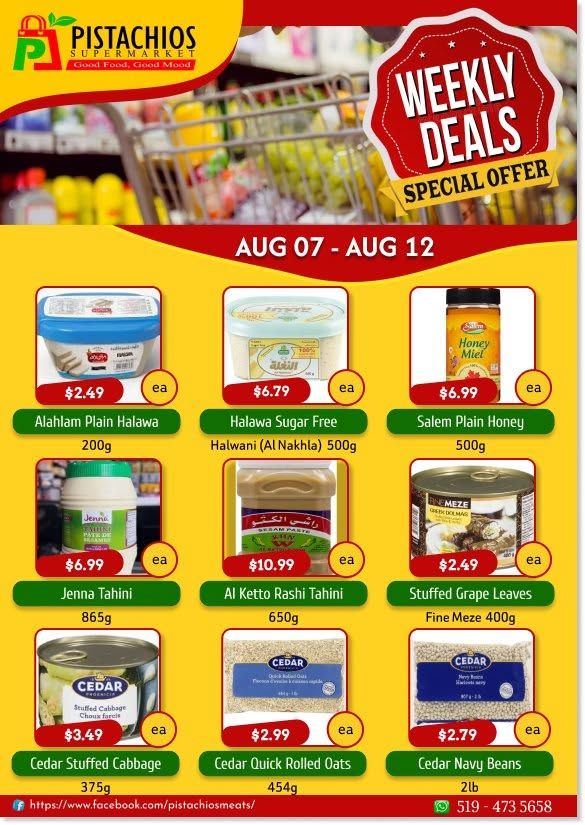 Pistachios Supermarket Flyer August 7 to 12