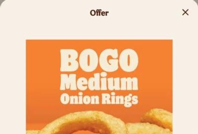 Burger King: Frydays in August BOGO medium fries and/or onion rings online