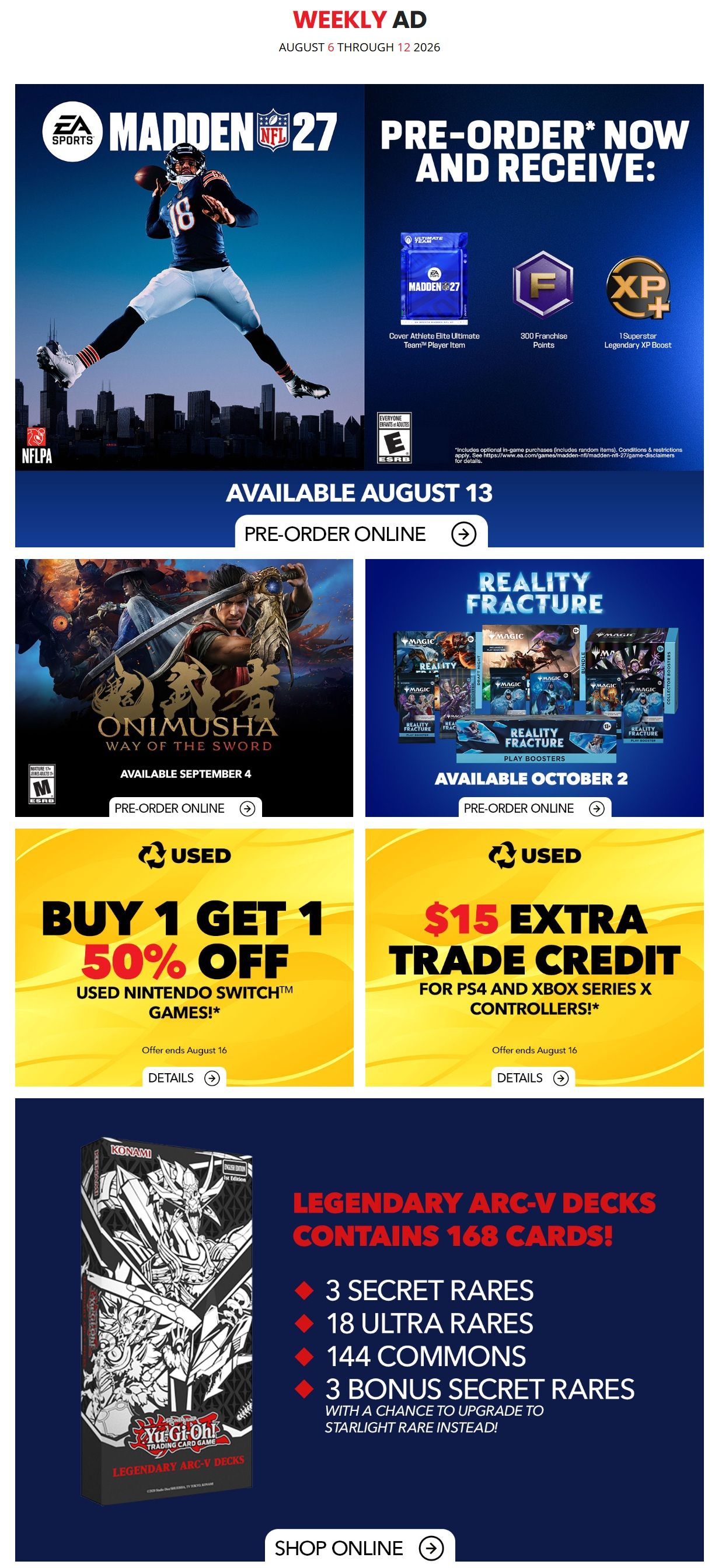 EB Games Flyer August 6 to 12