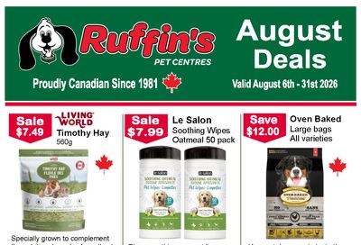 Ruffin's Pet Centre Flyer August 6 to 31