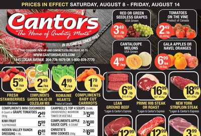Cantor's Meats Flyer August 8 to 14