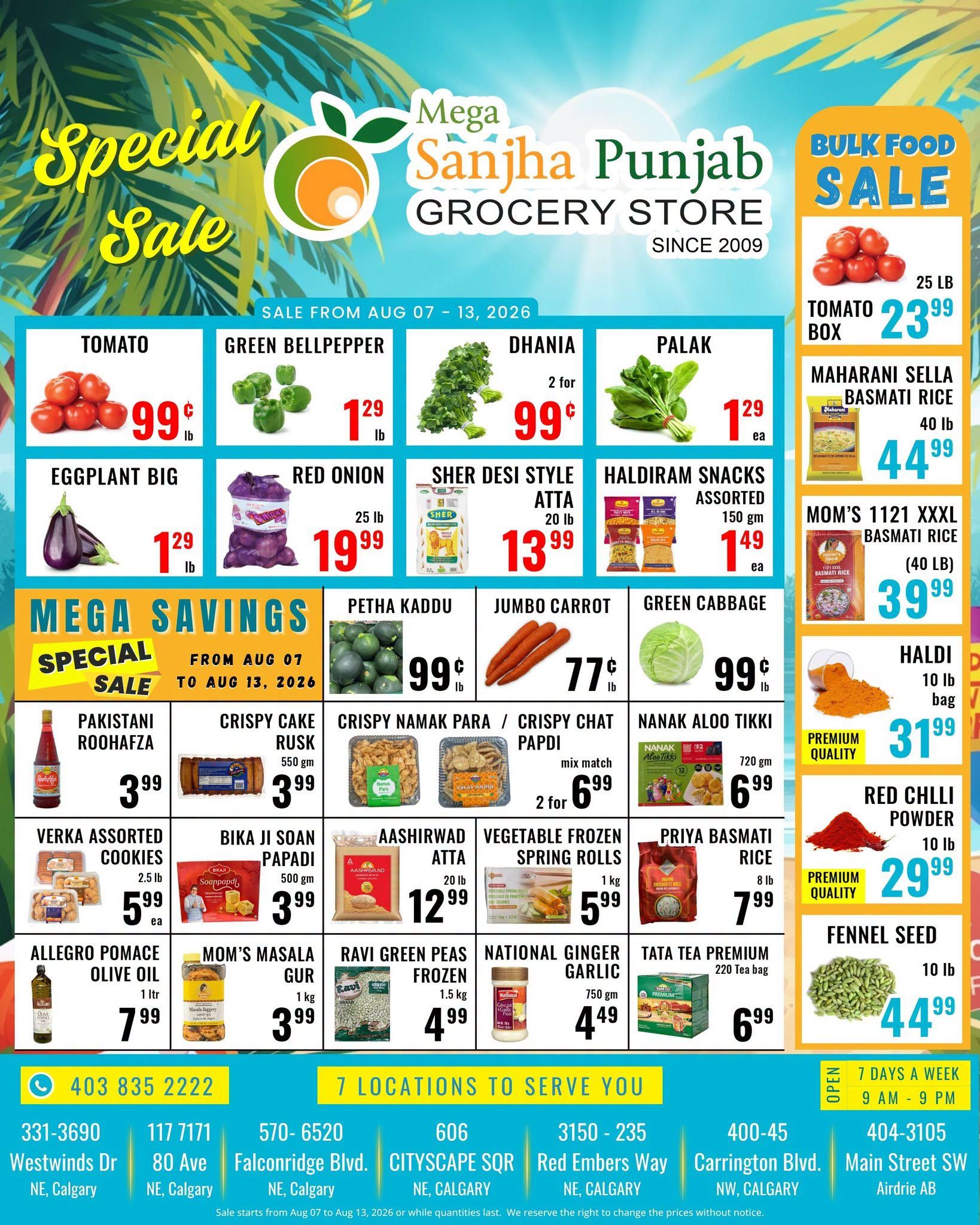 Sanjha Punjab Grocery Store Flyer August 7 to 13
