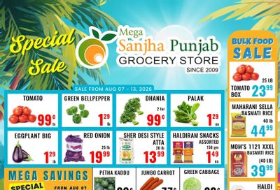 Sanjha Punjab Grocery Store Flyer August 7 to 13