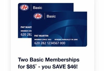 CAA basic membership for 2, save $46...