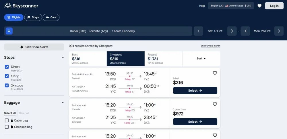 Turkish Airlines, Air Transat: Dubai (DXB) to Toronto (YYZ) - $269 USD Roundtrip - Error Fare (ONLY WORKS FROM DXB to YYZ) Turkish Airlines, Air Transat: Dubai (DXB) to Toronto (YYZ) - $269 USD Roundtrip - Error Fare (ONLY WORKS FROM DXB to YYZ)