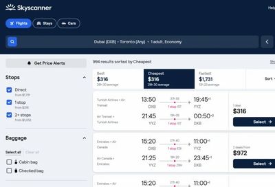 Turkish Airlines, Air Transat: Dubai (DXB) to Toronto (YYZ) - $269 USD Roundtrip - Error Fare (ONLY WORKS FROM DXB to YYZ)