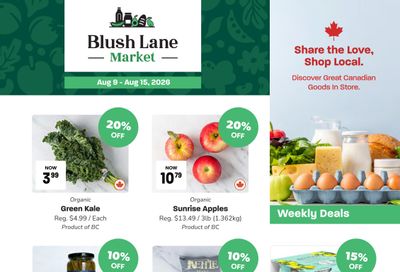 Blush Lane Organic Market Flyer August 9 to 15