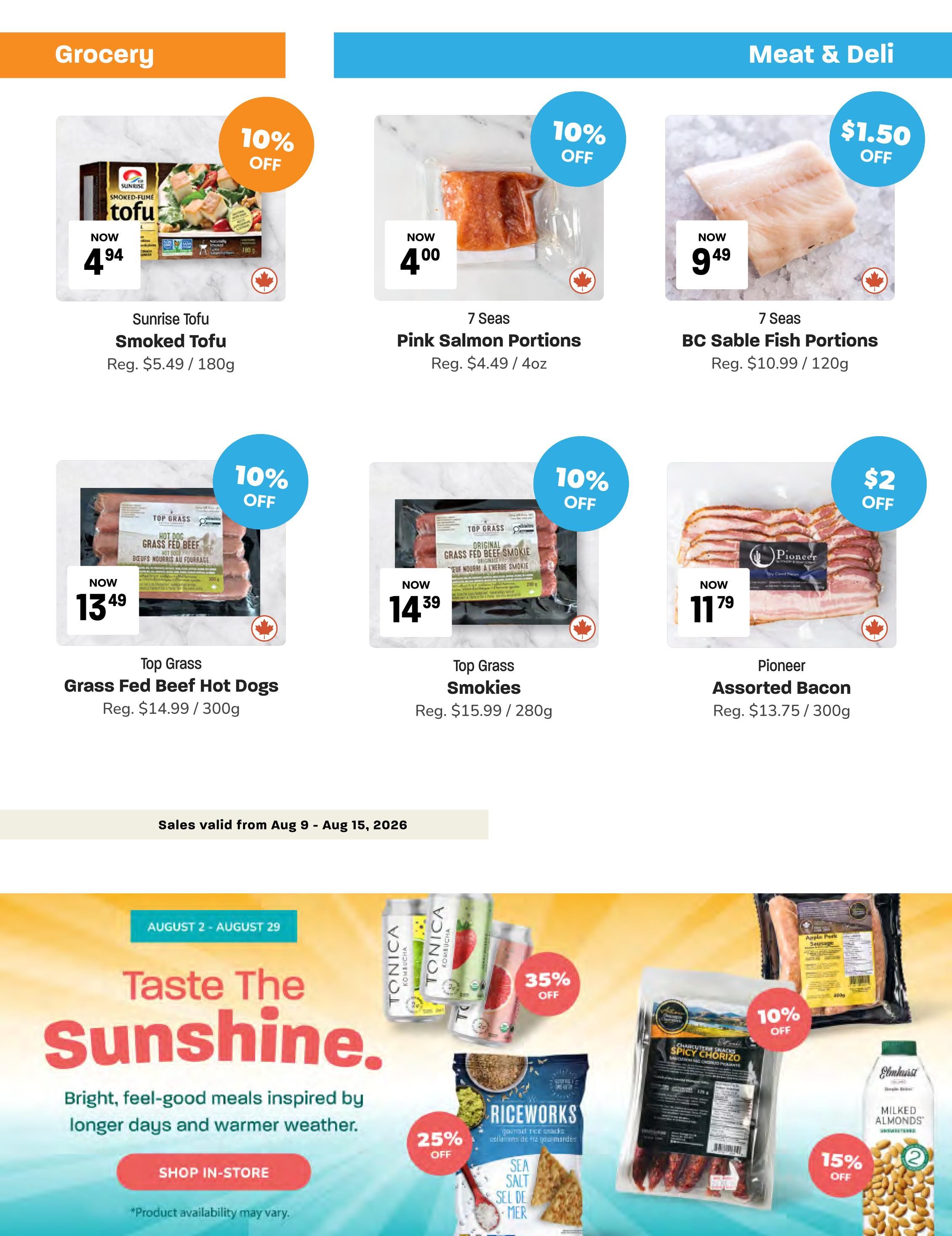 Blush Lane Organic Market Flyer August 9 to 15