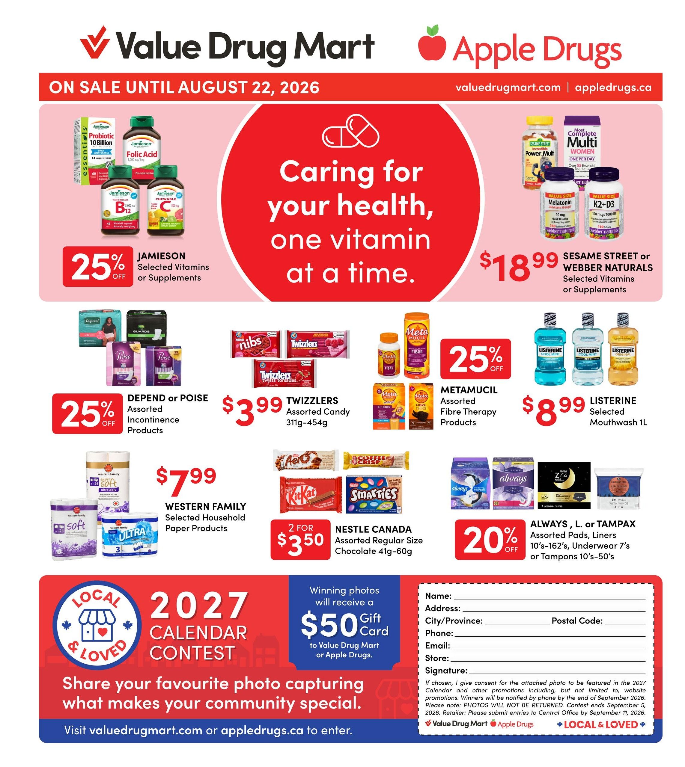 Apple Drugs Flyer August 9 to 22