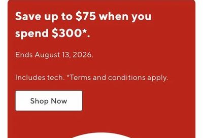 Staples: SAVE $75 on $300 & $20 on $100 (incl Tech)