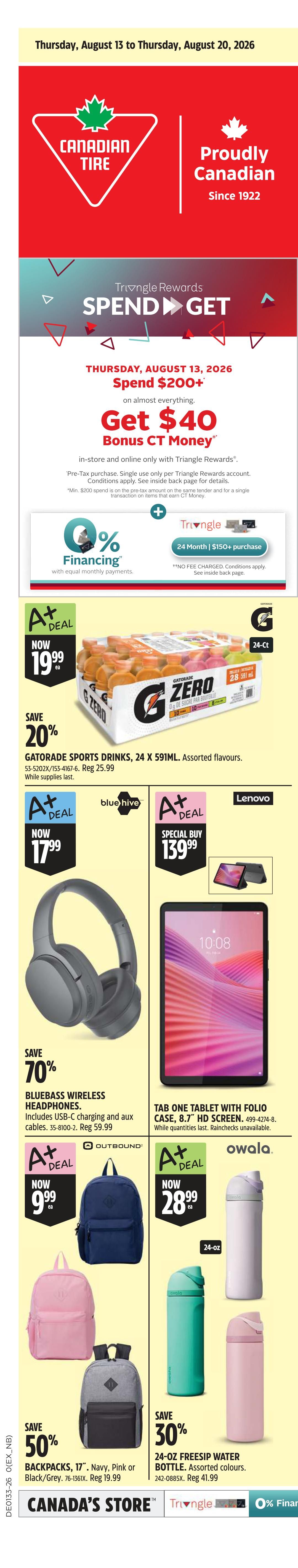 Canadian Tire (Atlantic) Flyer August 13 to 19