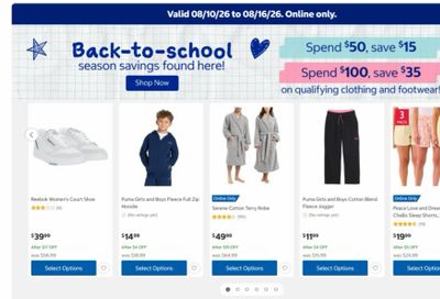 Costco Back to School - Spend $50 save %15, spend $100 save $35 on clothing & footwear