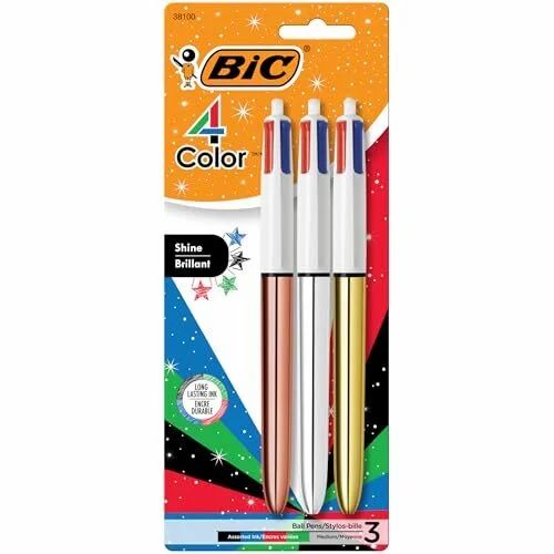Amazon.ca: BIC 4-Color Shine Retractable Ballpoint Pen 3 Pack, $6.49