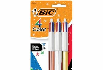 Amazon.ca: BIC 4-Color Shine Retractable Ballpoint Pen 3 Pack, $6.49