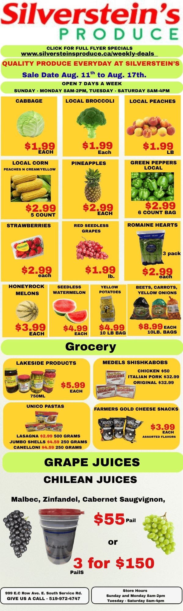 Silverstein's Produce Flyer August 11 to 17