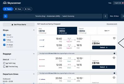 IcelandAir: Toronto (YYZ) to Amsterdam (AMS) - $594 CAD Roundtrip w/ 1-Stop in KEF (Nov – Dec 2026)