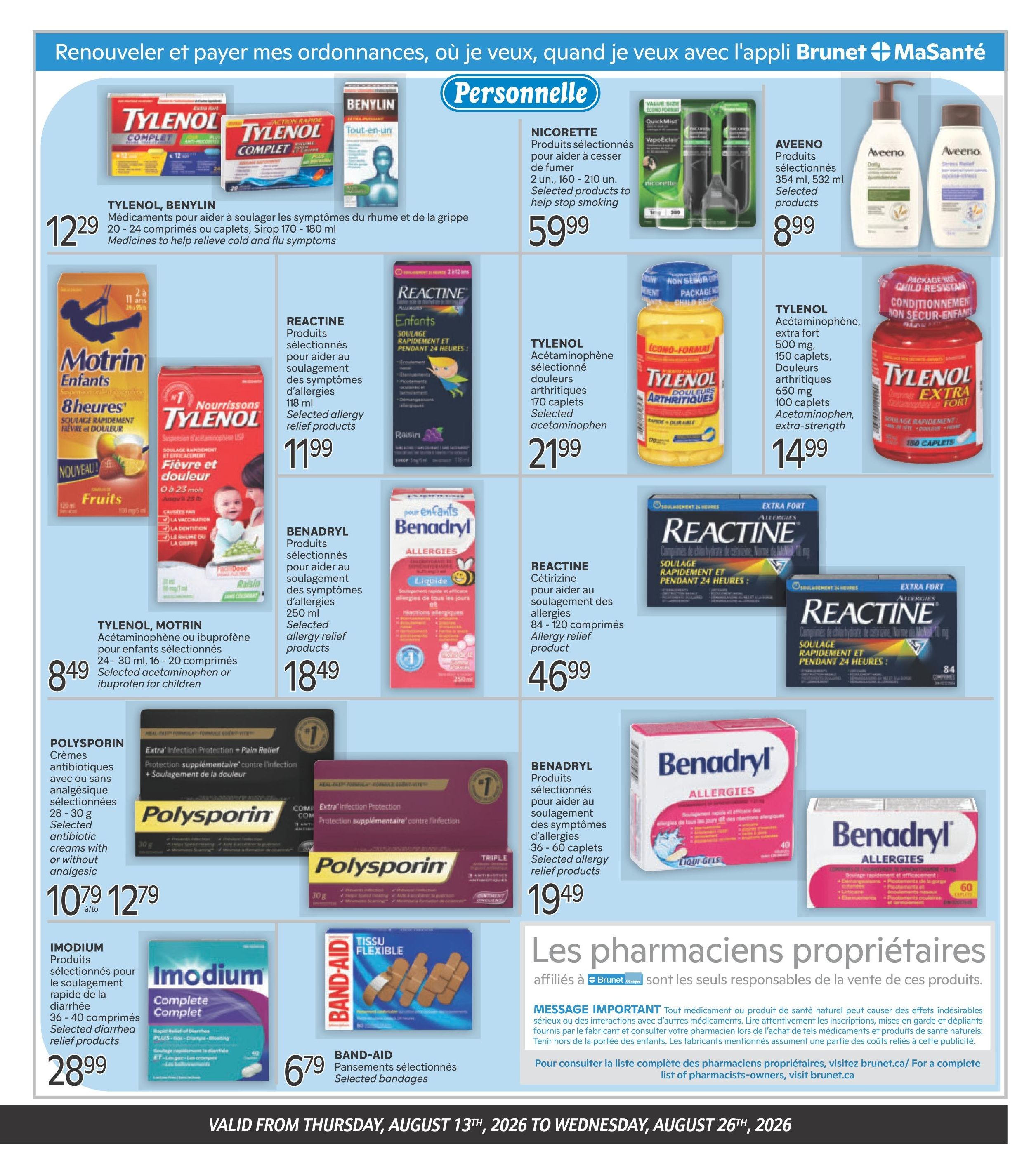Brunet Clinique Flyer August 13 to 26