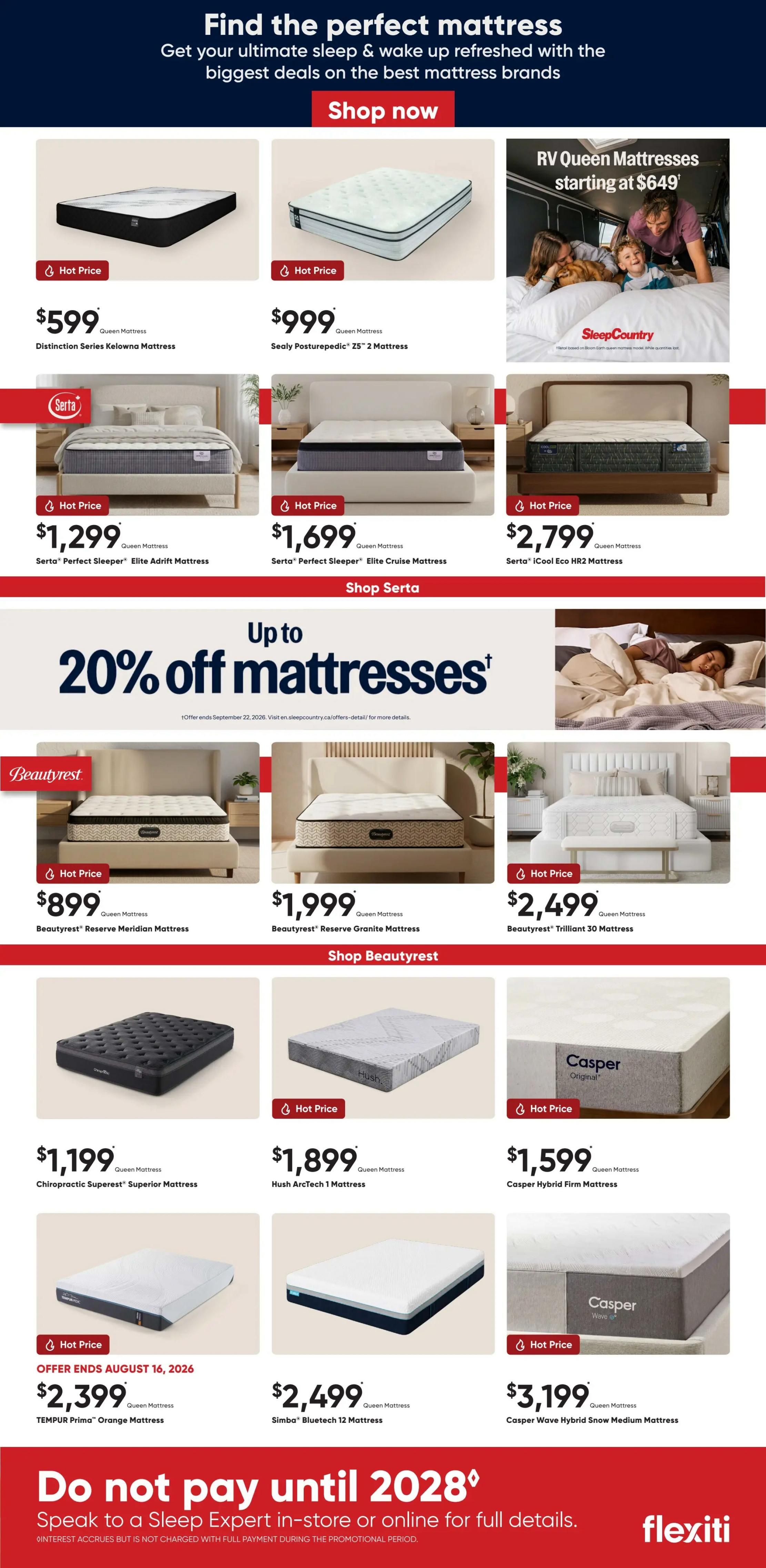 Sleep Country Flyer August 12 to 27