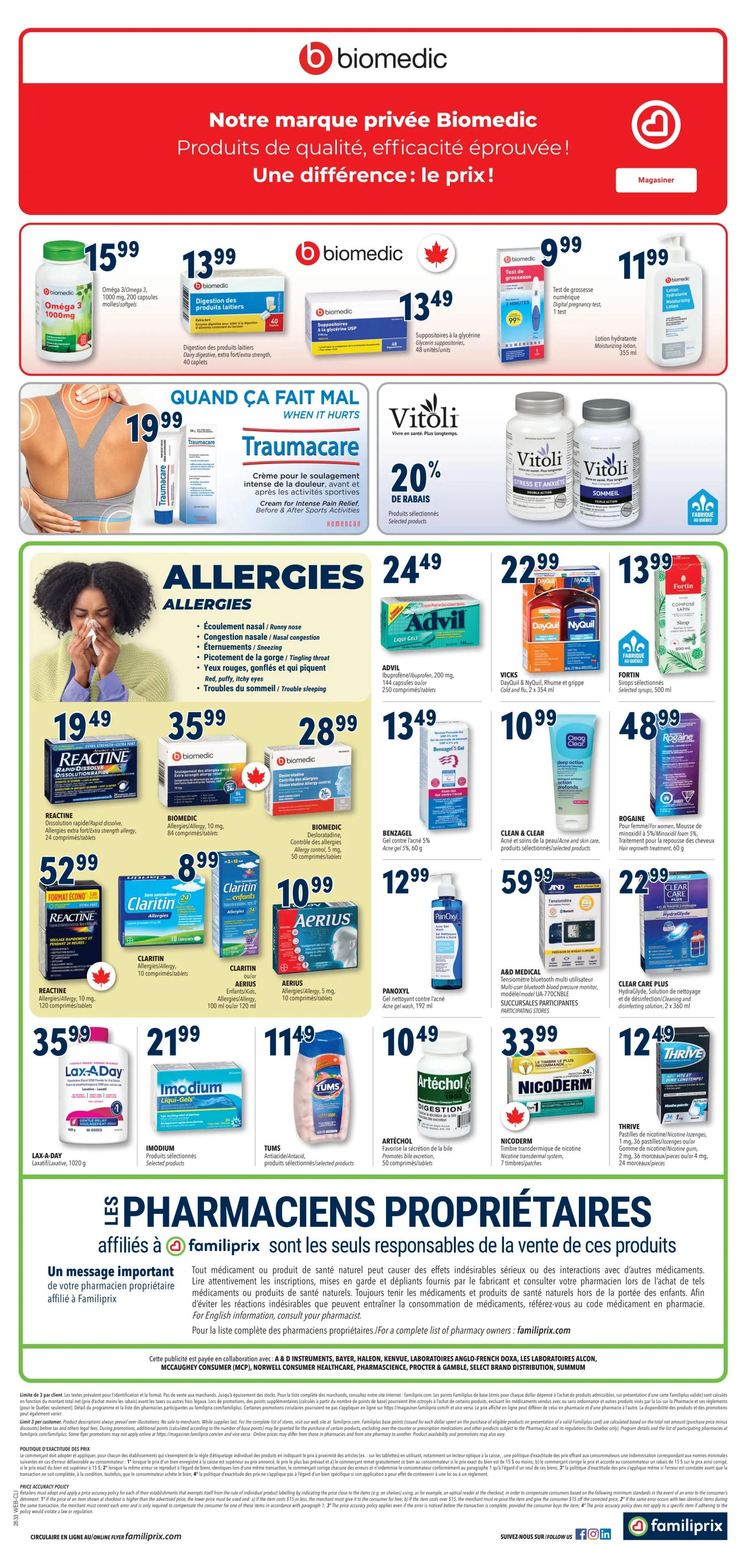 Familiprix Clinique Flyer August 13 to 19