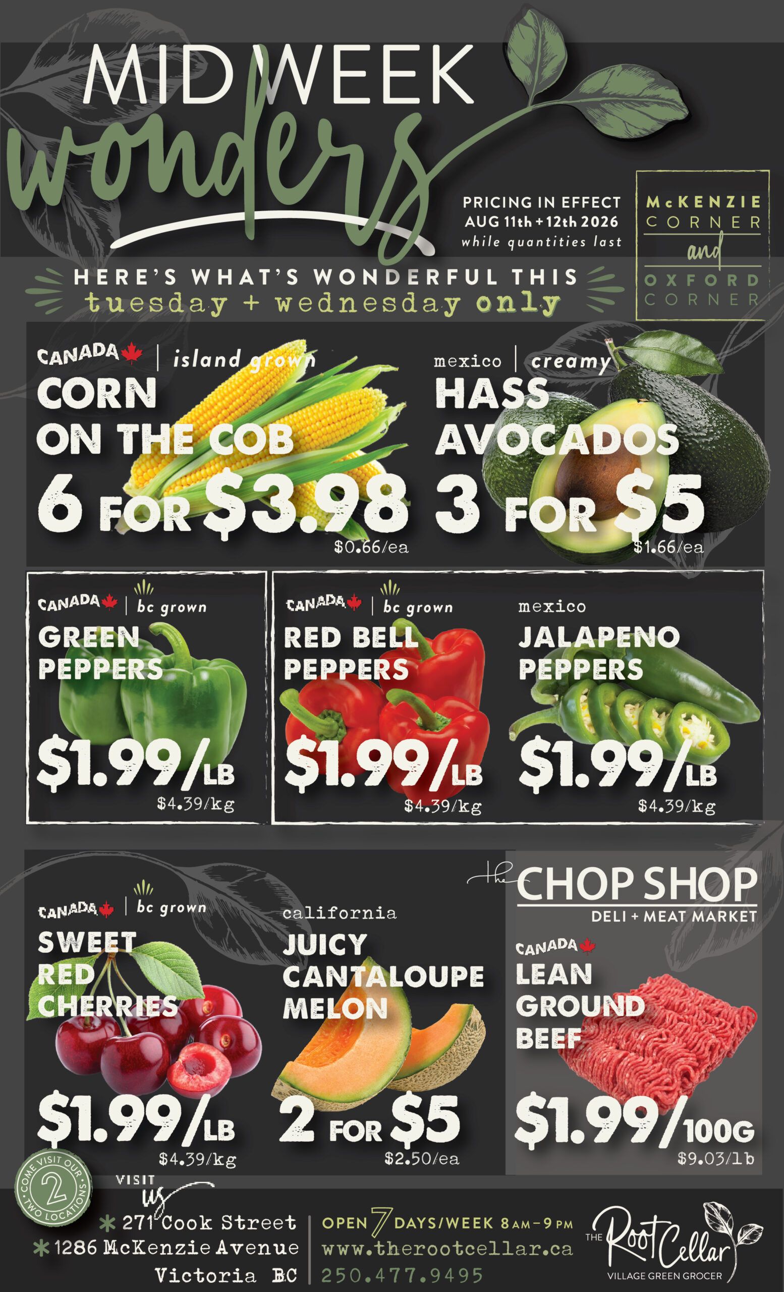 The Root Cellar Mid-Week Flyer August 11 and 12