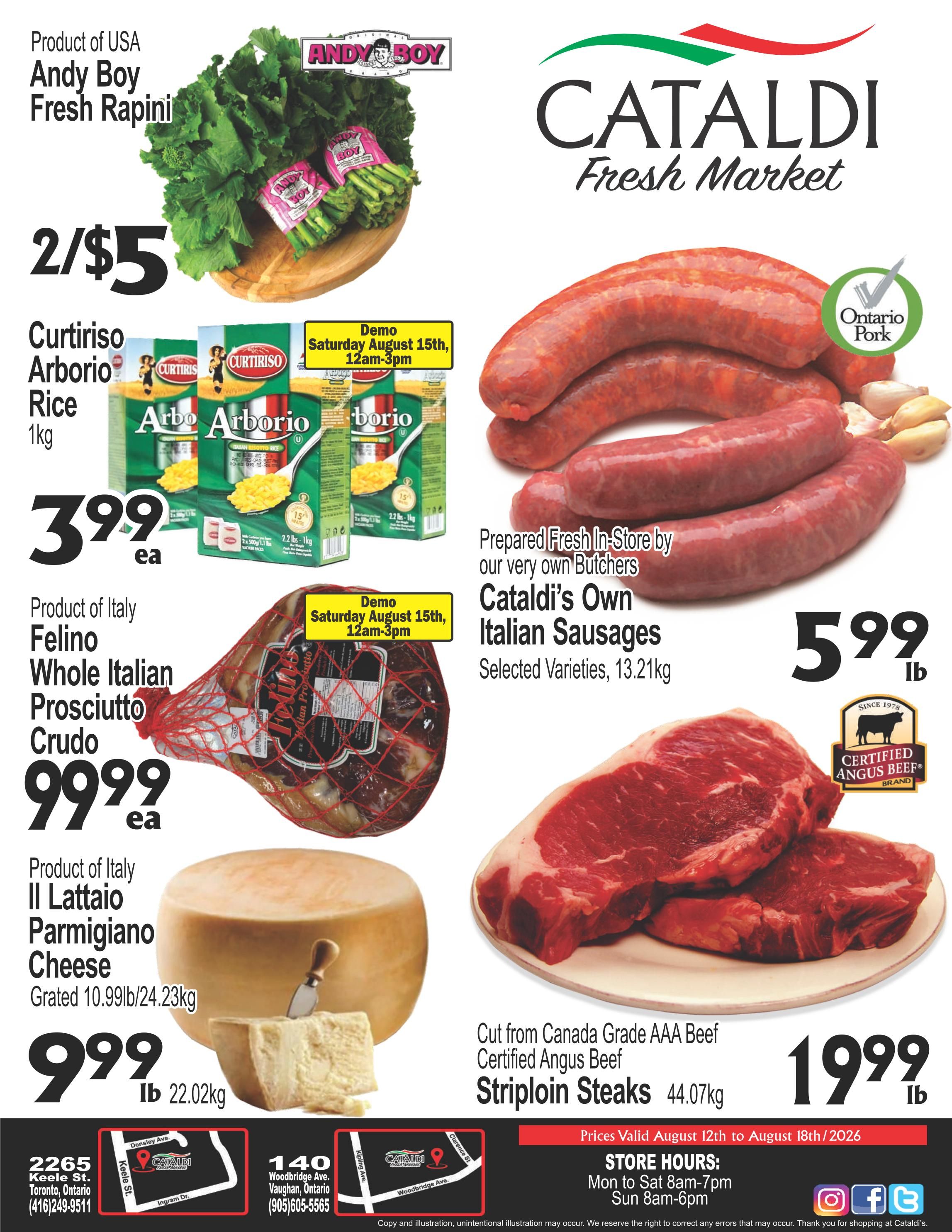 Cataldi Fresh Market Flyer August 12 to 18