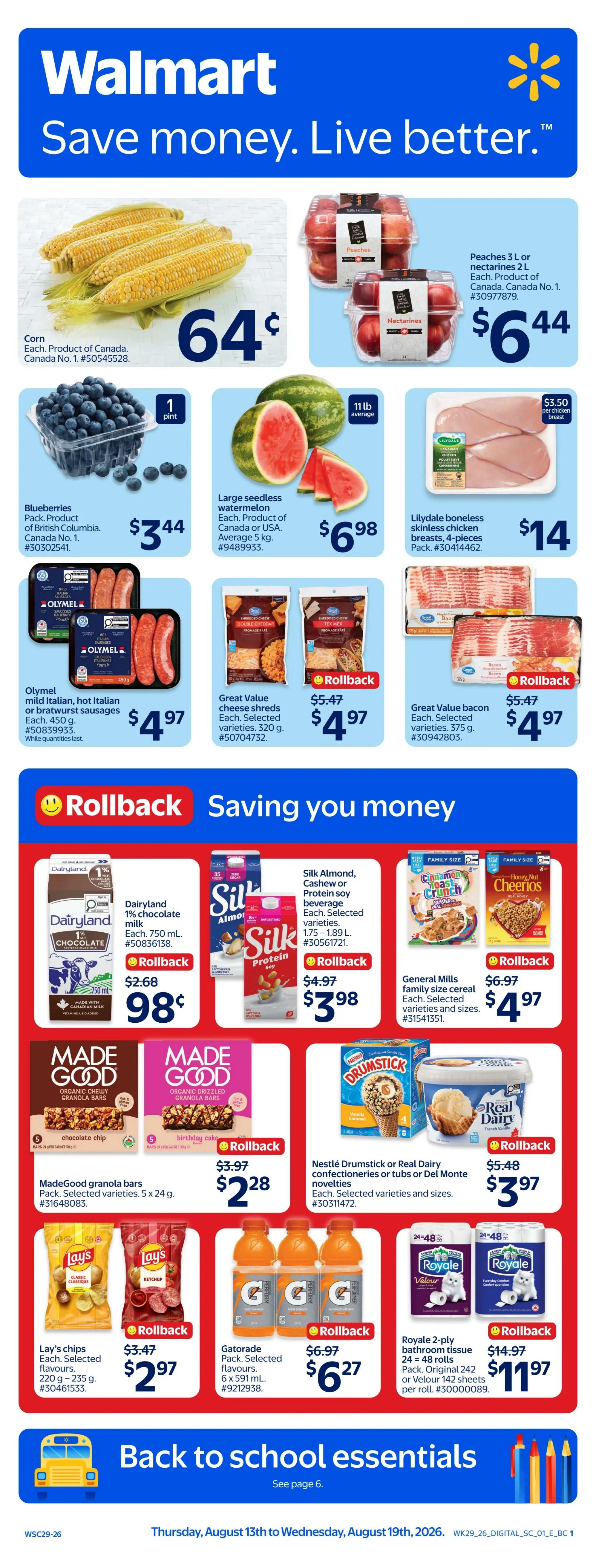 Walmart (West) Flyer August 13 to 19