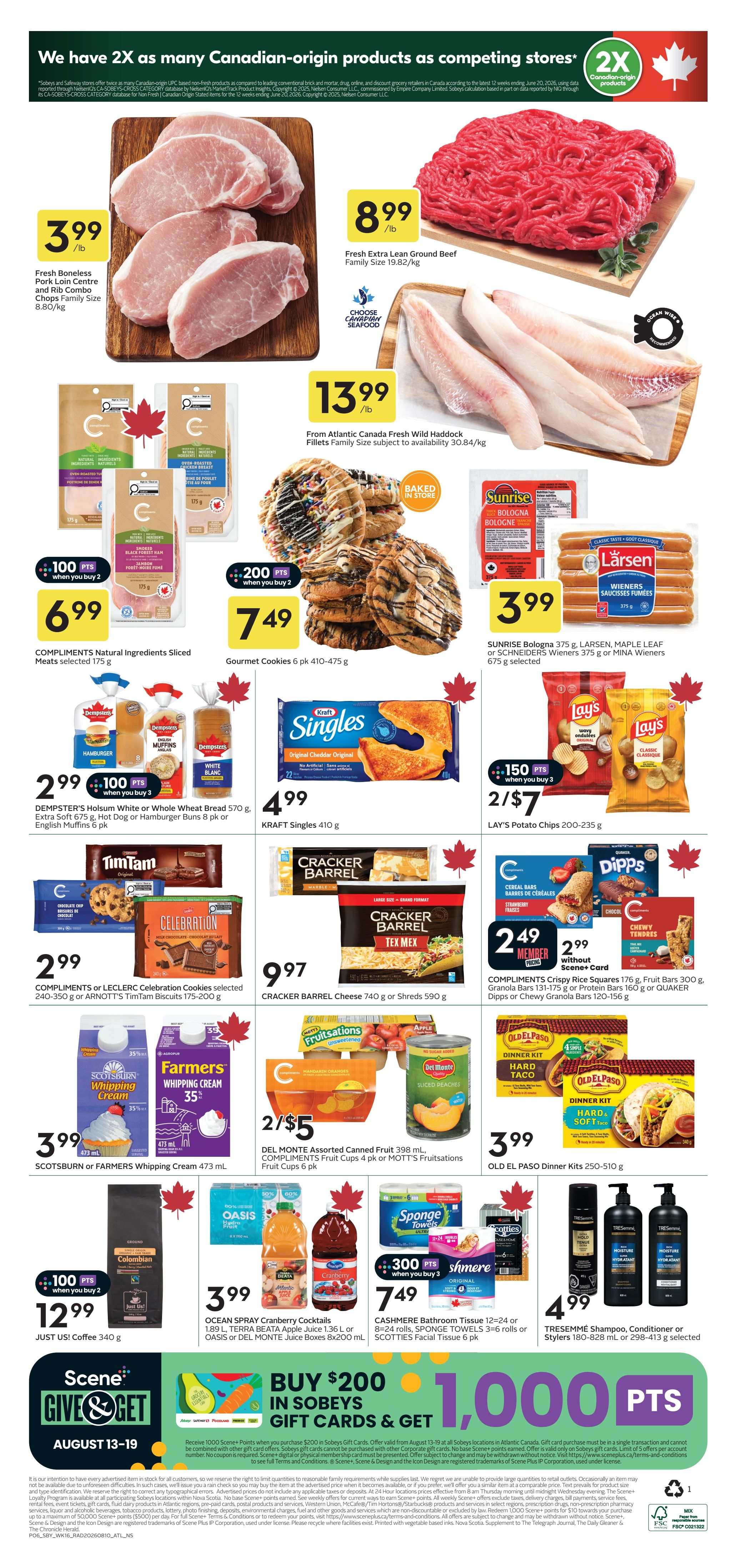 Sobeys (Atlantic) Flyer August 13 to 19