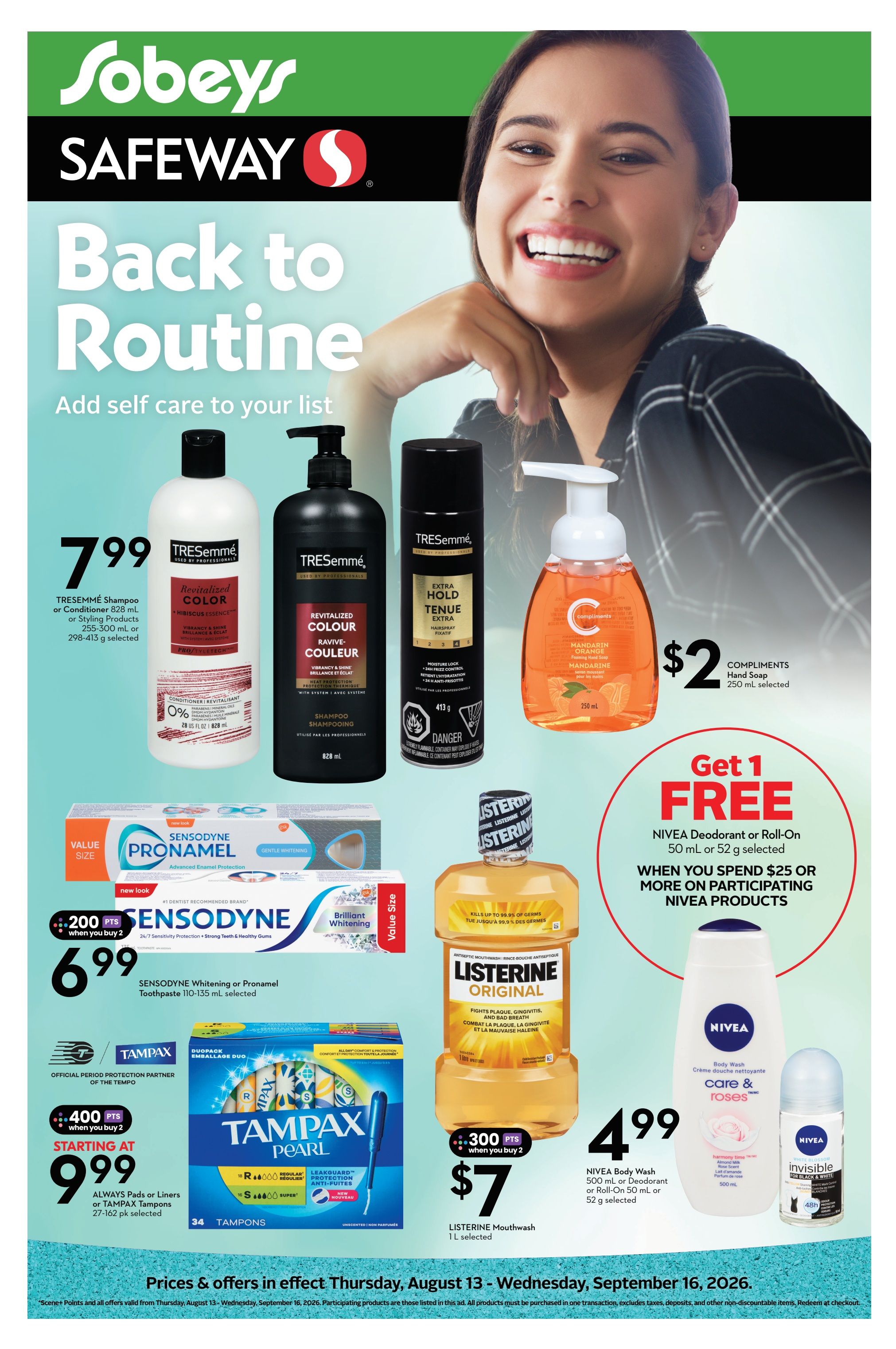 Sobeys/Safeway (AB, SK, MB) Health And Beauty Flyer August 13 to September 16