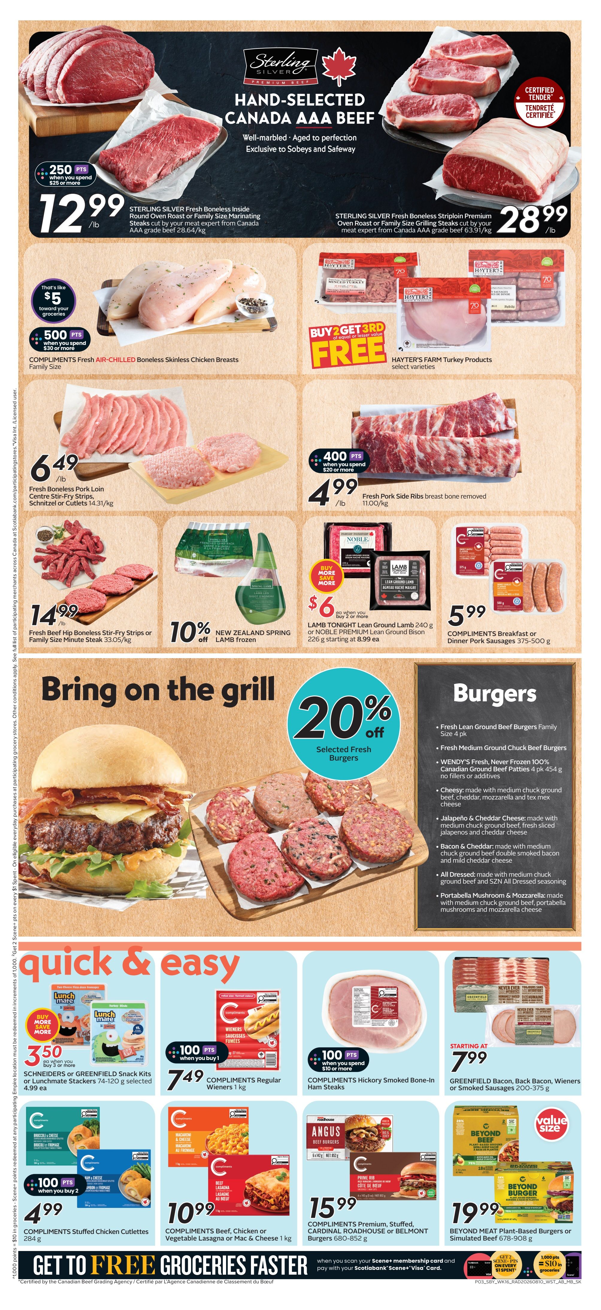 Sobeys/Safeway (SK & MB) Flyer August 13 to 19