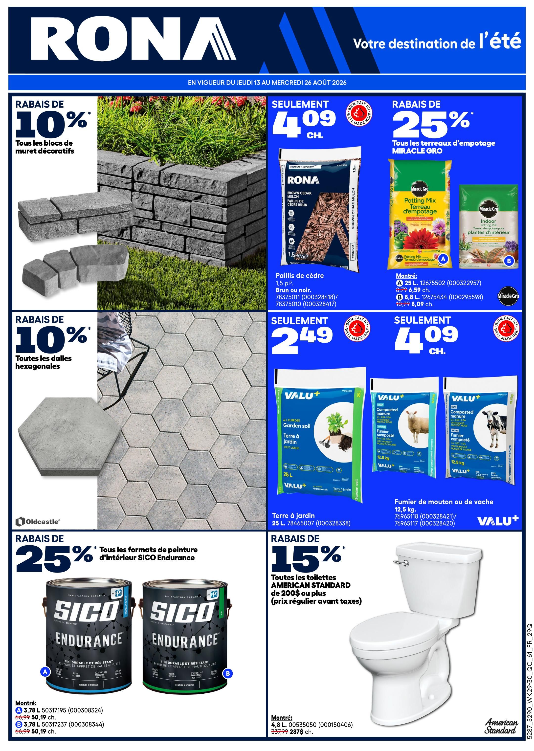 Rona & Rona+ (QC) Flyer August 13 to 26