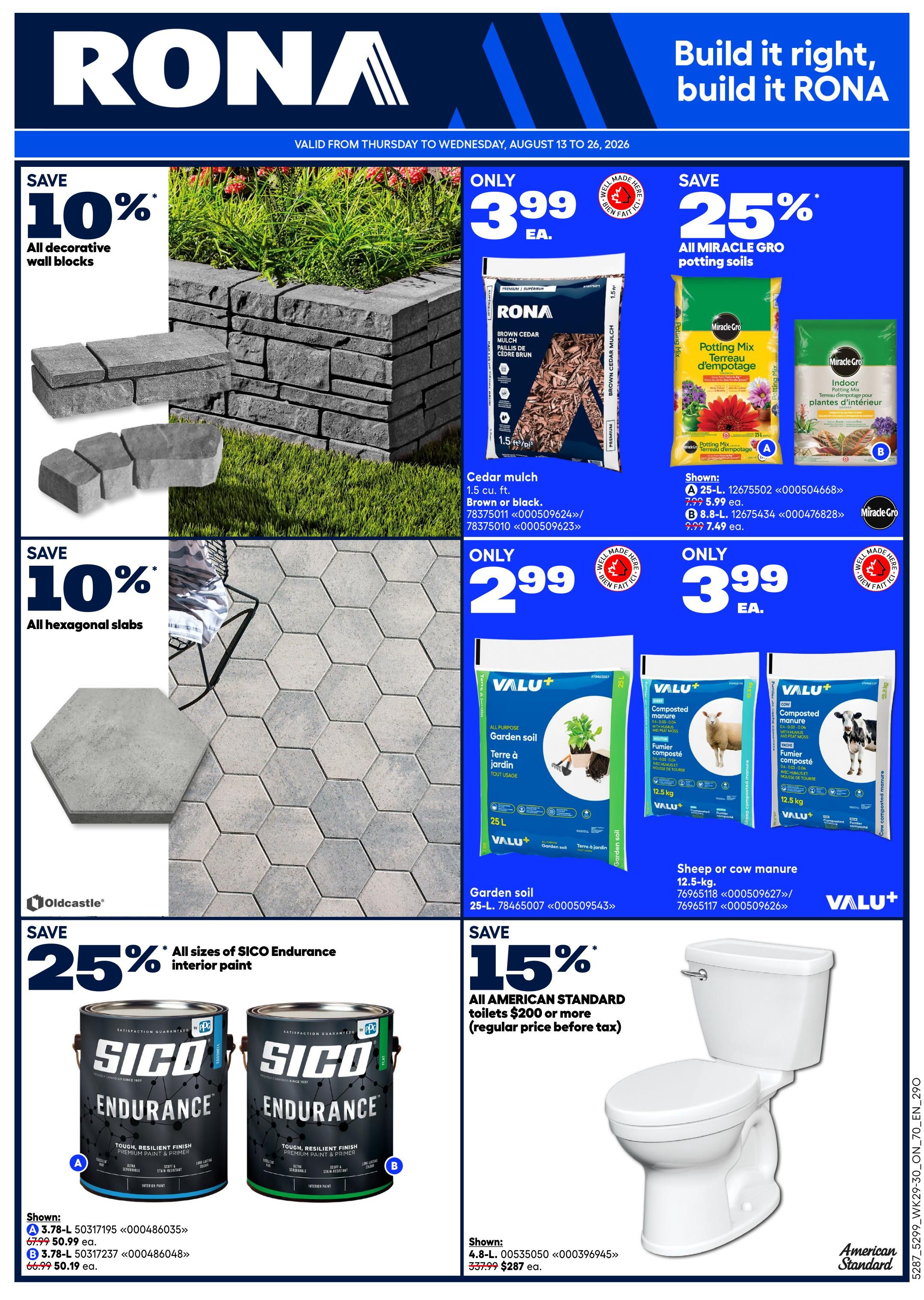 Rona & Rona+ (ON) Flyer August 13 to 26
