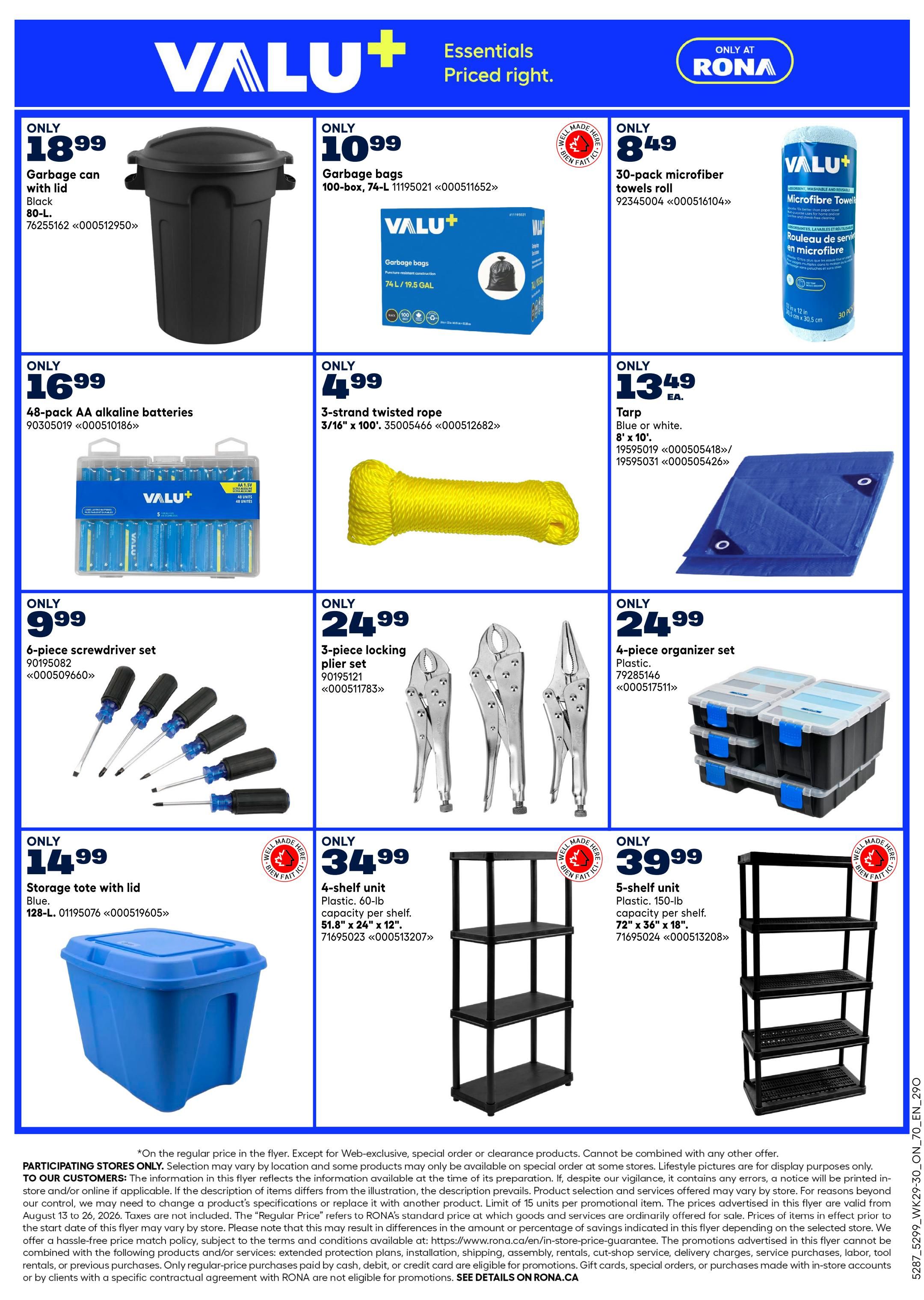 Rona & Rona+ (ON) Flyer August 13 to 26