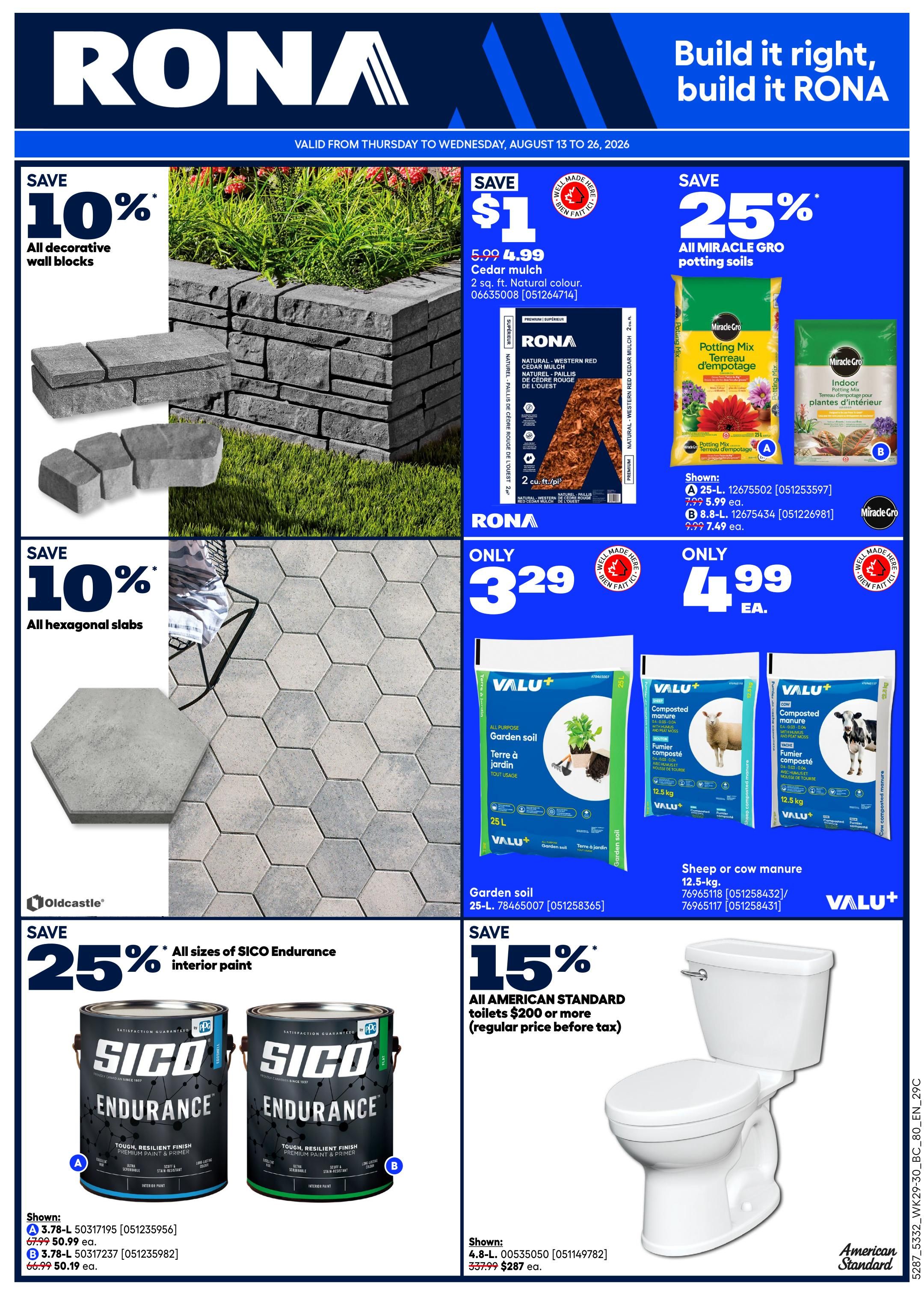 Rona & Rona+ (BC) Flyer August 13 to 26