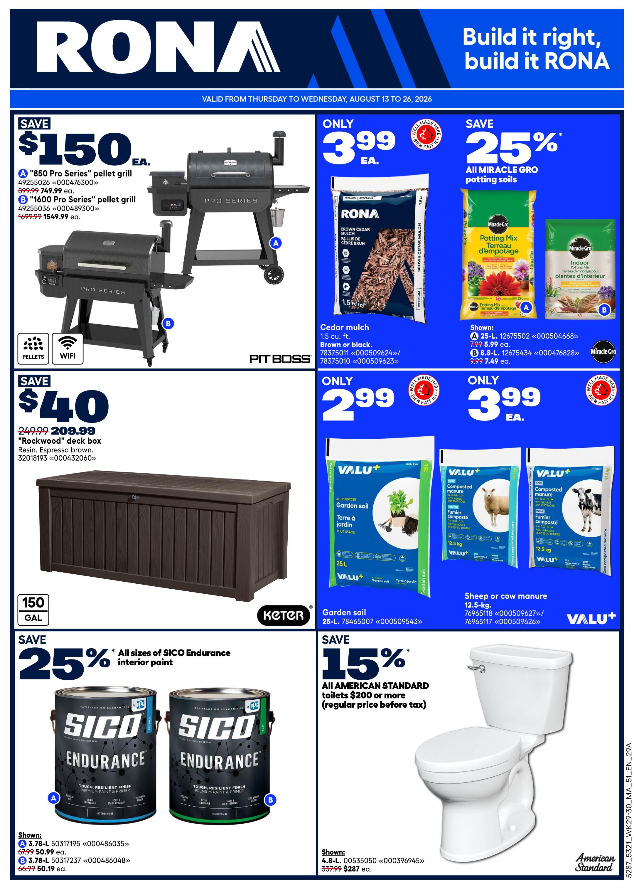 Rona & Rona+ (Atlantic) Flyer August 13 to 26