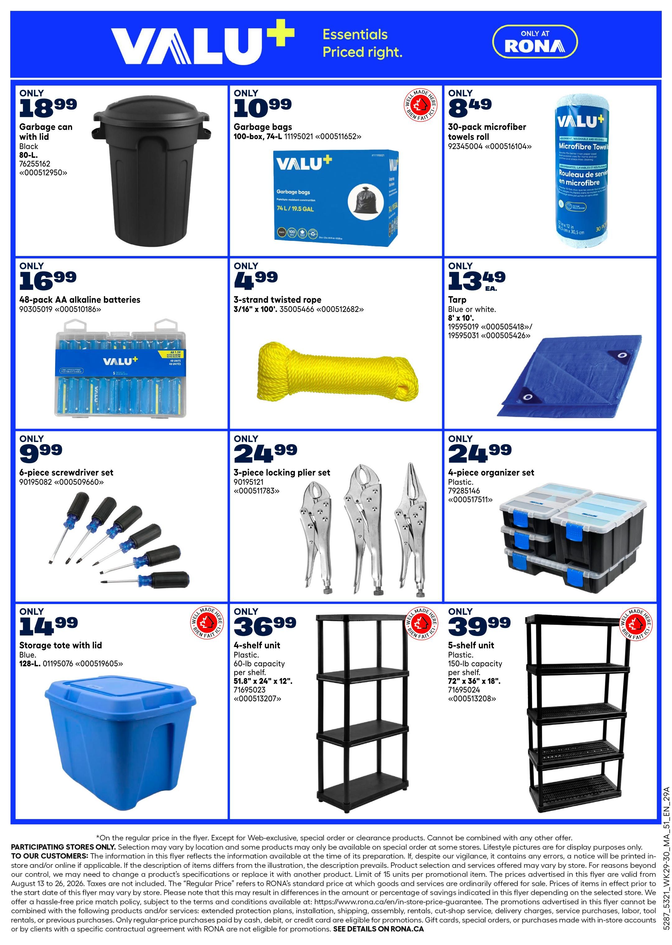 Rona & Rona+ (Atlantic) Flyer August 13 to 26