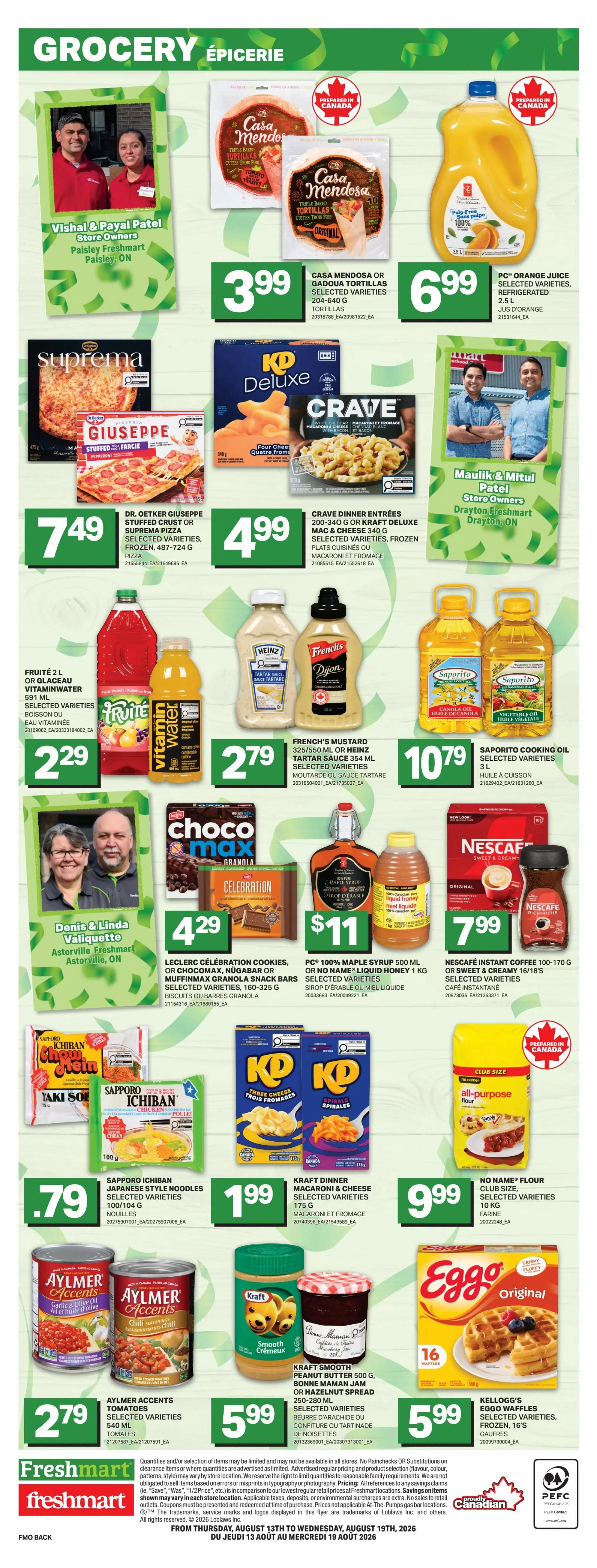 Freshmart (ON) Flyer August 13 to 19