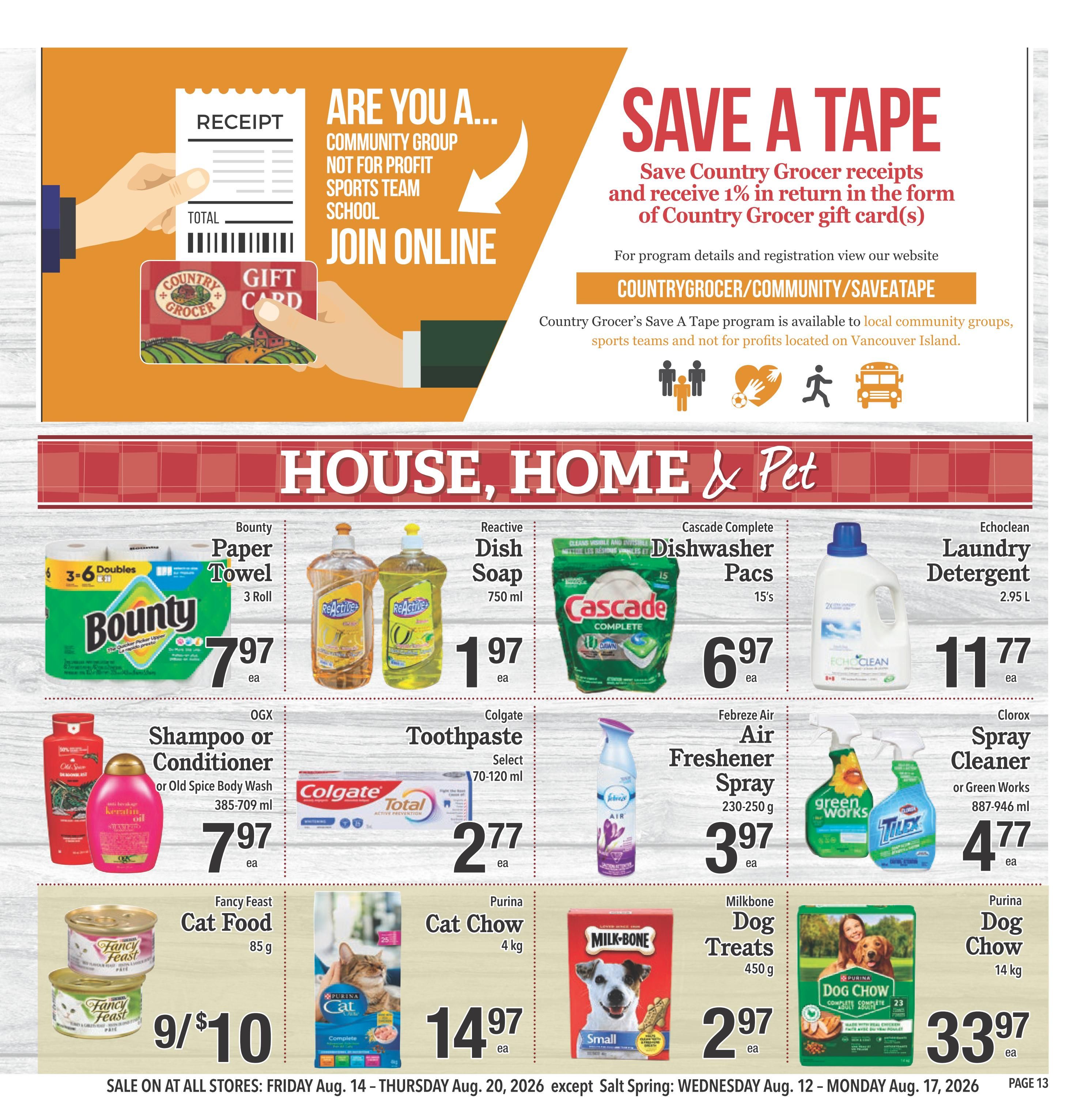 Country Grocer Flyer August 14 to 20
