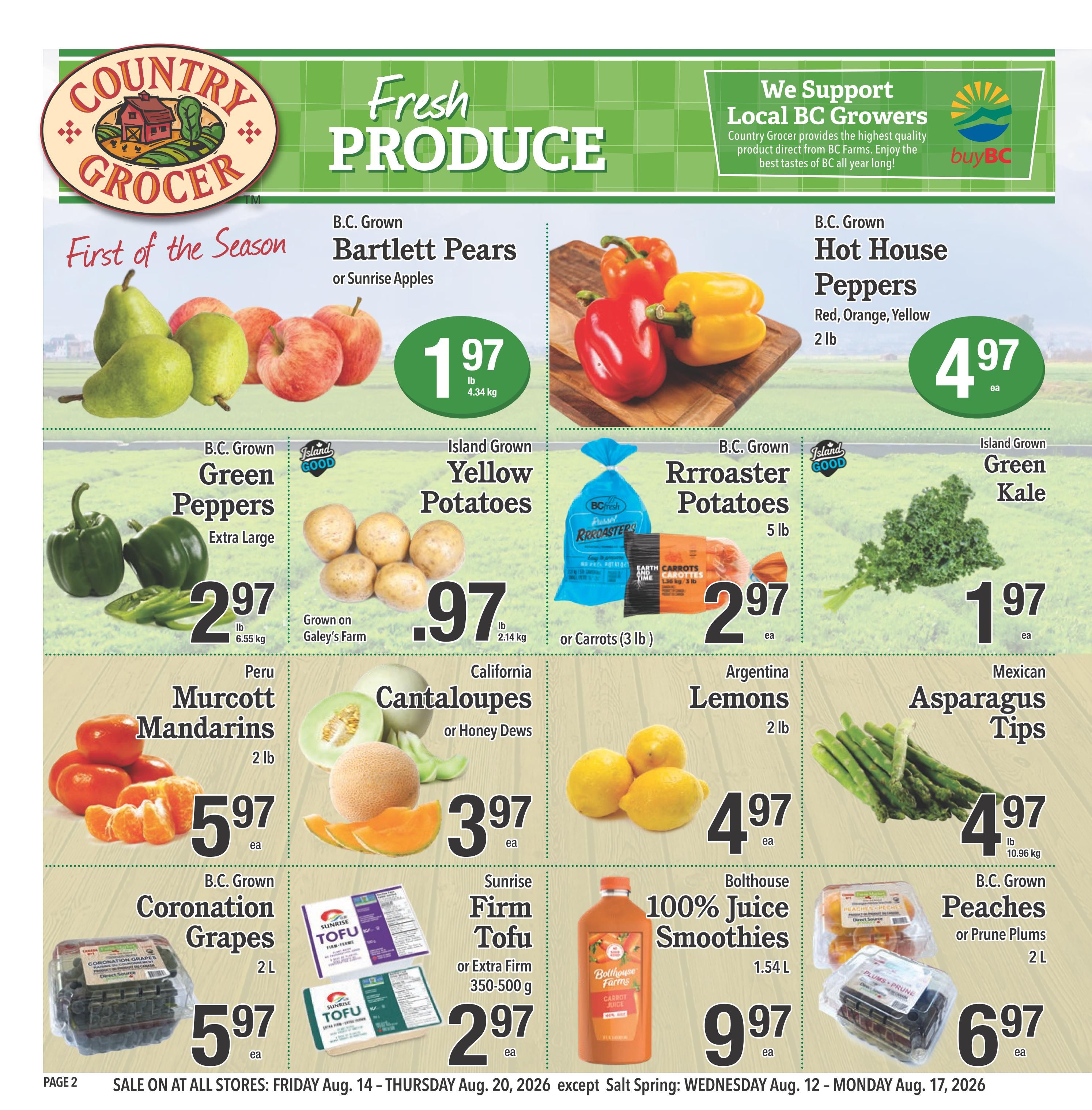 Country Grocer Flyer August 14 to 20