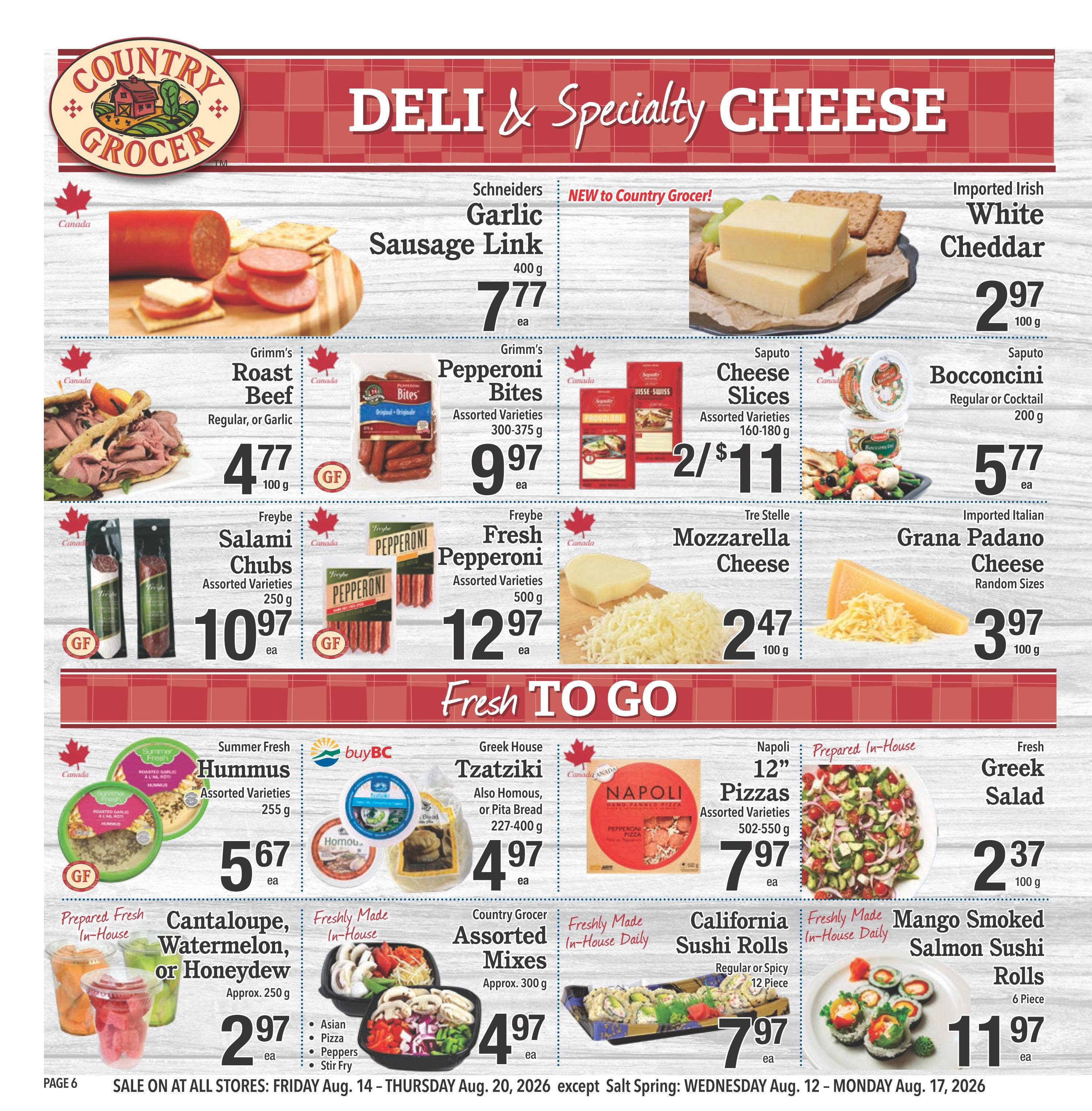 Country Grocer Flyer August 14 to 20