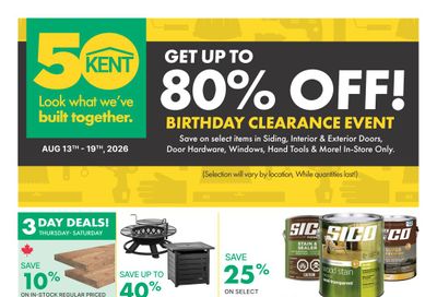 Kent Building Supplies Flyer August 13 to 19