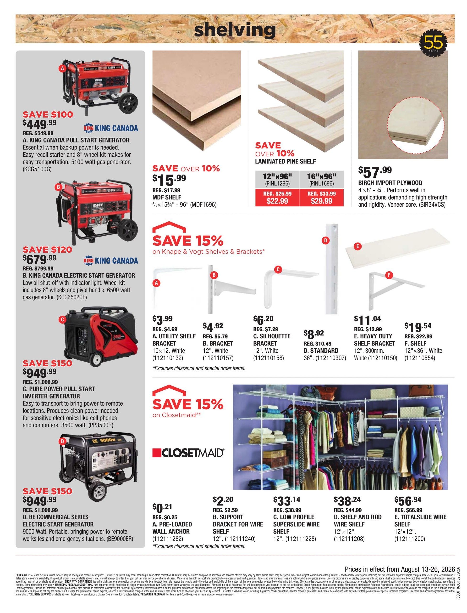 McMunn & Yates Building Supplies Flyer August 13 to 26