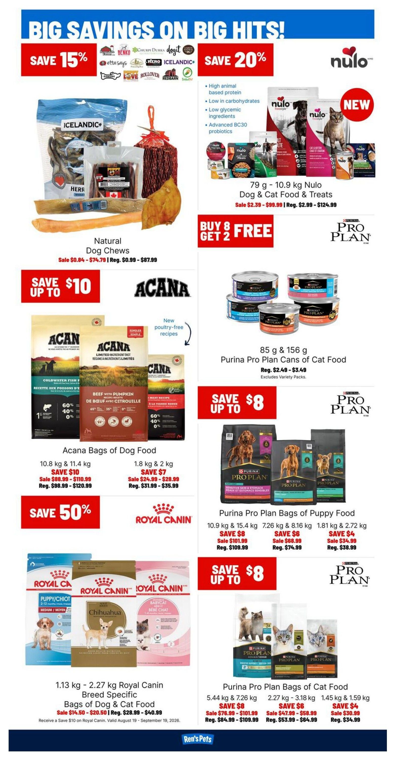 Ren's Pets Flyer August 13 to 19